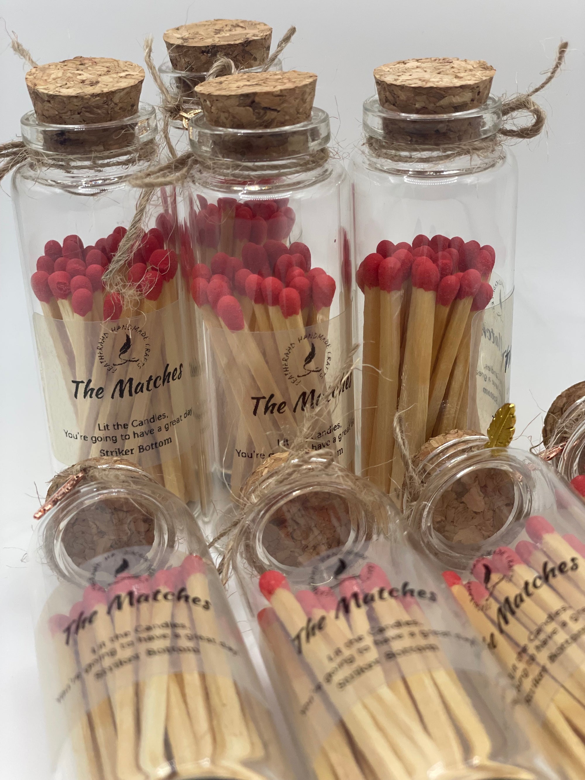 Red Head Matches – Glass bottle with Cork Top (25 Count)