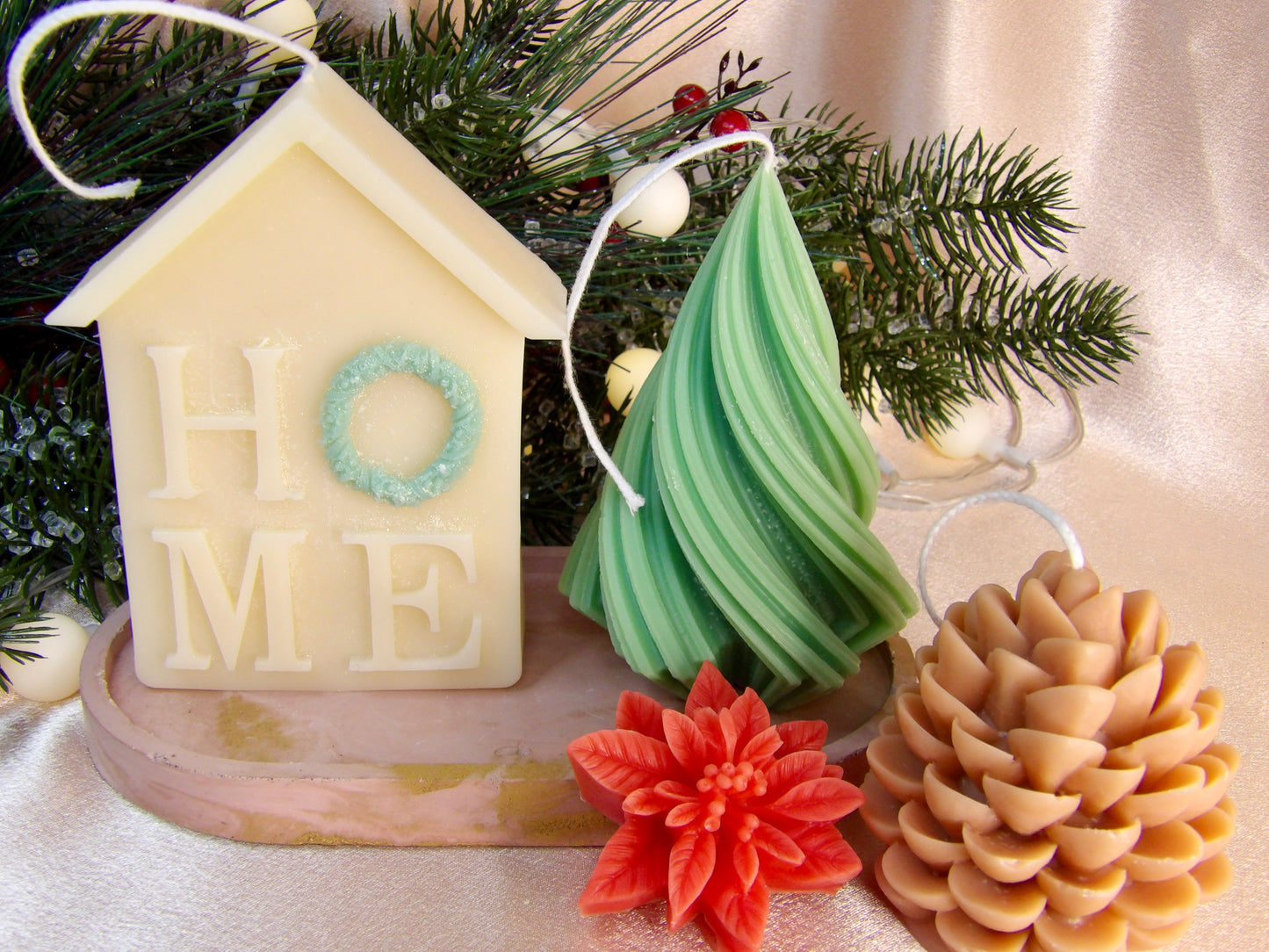 Cozy Winter Home Candle Set – 4-Piece Holiday Collection | Decorative Holiday Candles