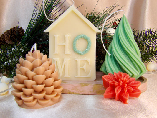 Cozy Winter Home Candle Set – 4-Piece Holiday Collection | Decorative Holiday Candles