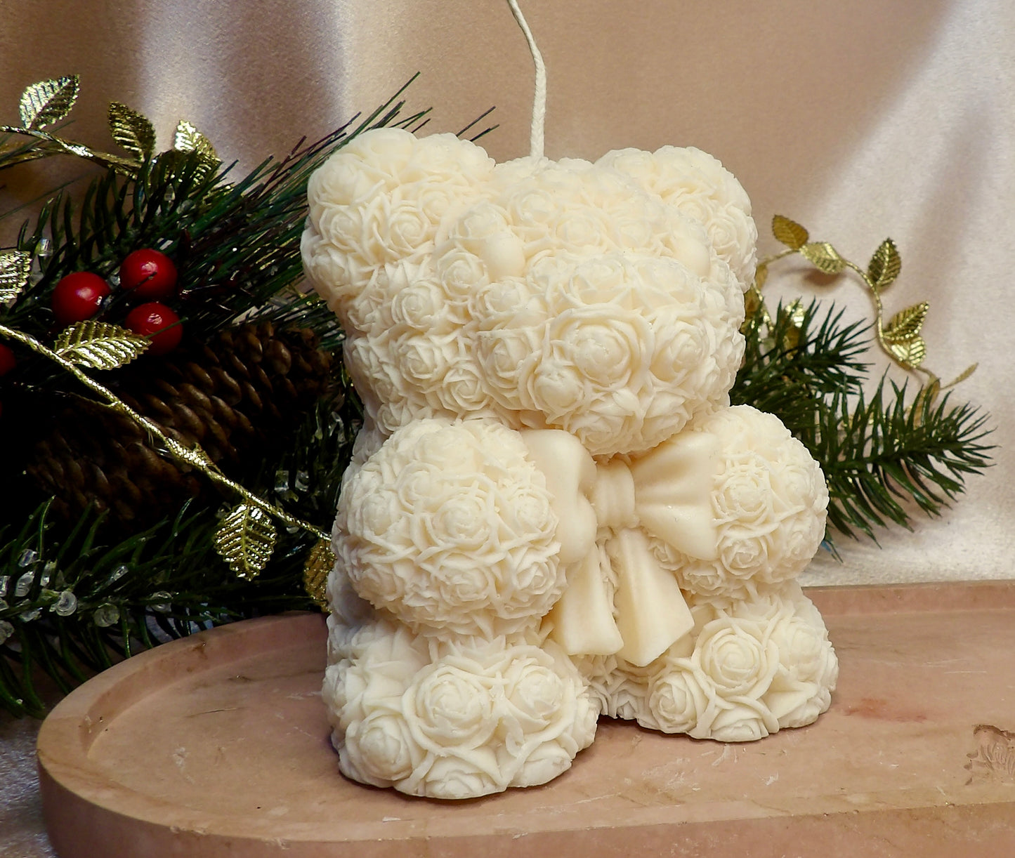 Rose Bear Candle Collection – Large & Mini Options|| Personalized Color & Fragrance