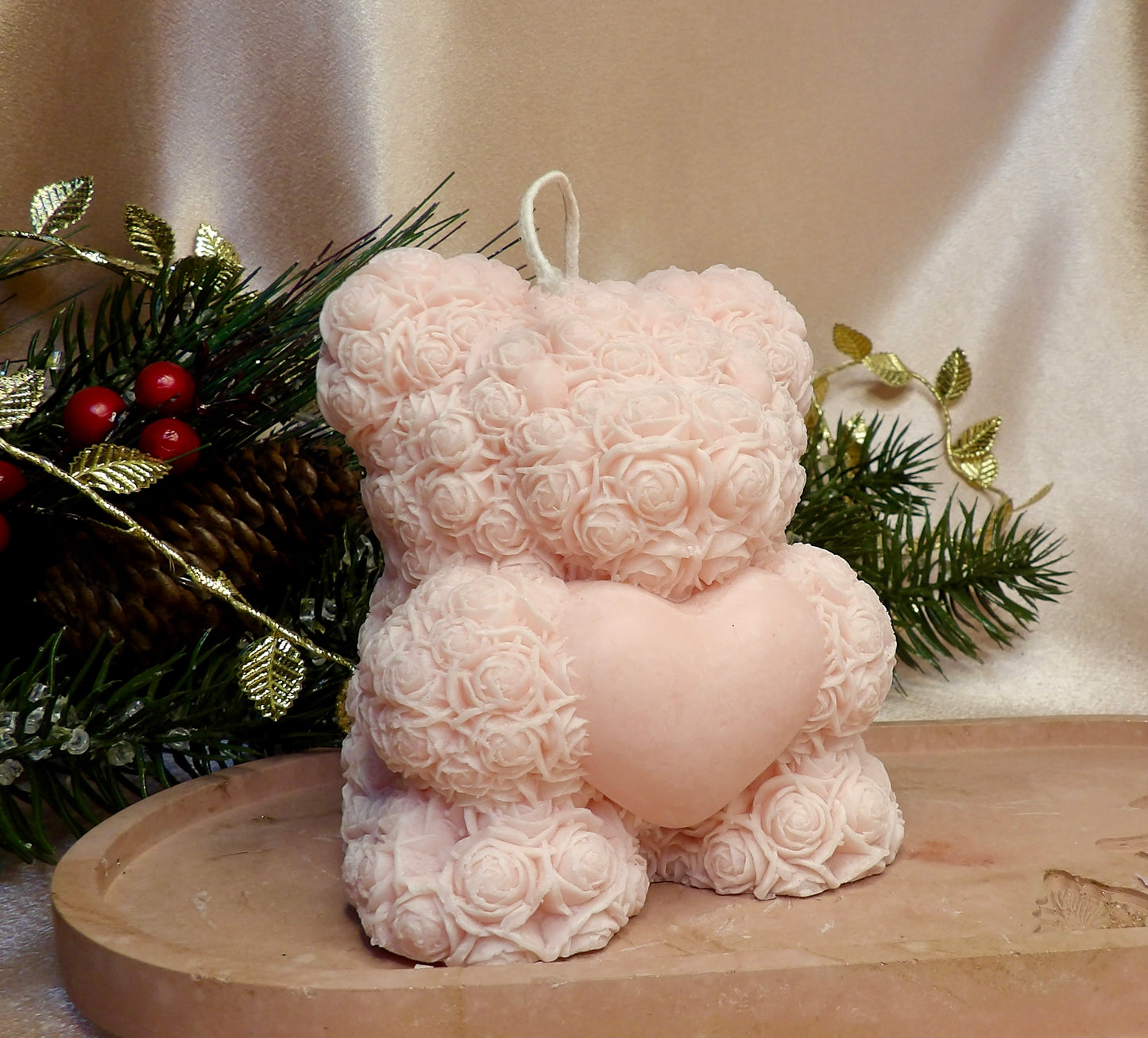 Rose Bear Candle Collection – Large & Mini Options|| Personalized Color & Fragrance