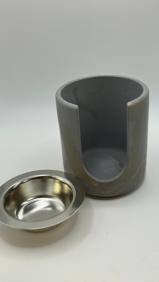 Gilded Gray Tealight Burner