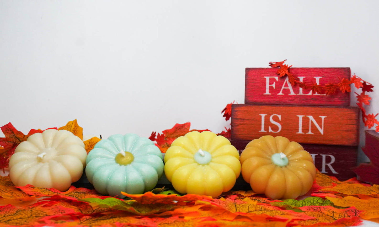 Harvest Harmony 4-Pack – Pumpkin Patch & Petals Mini Candle Set | Natural Soy & Coconut Wax Candles 🎃 Autumn Gift Collection