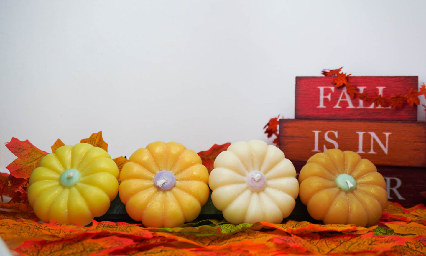 Harvest Harmony 4-Pack – Pumpkin Patch & Petals Mini Candle Set | Natural Soy & Coconut Wax Candles 🎃 Autumn Gift Collection