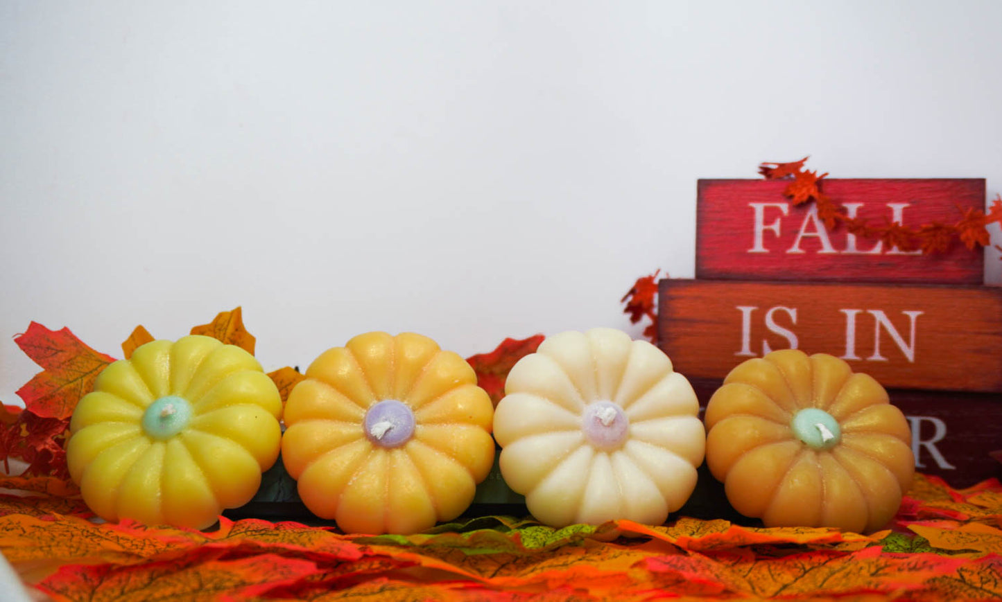 Harvest Harmony 4-Pack – Pumpkin Patch & Petals Mini Candle Set | Natural Soy & Coconut Wax Candles 🎃 Autumn Gift Collection