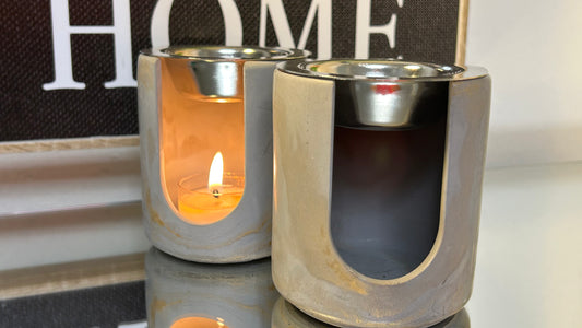 Gilded Gray Tealight Burner