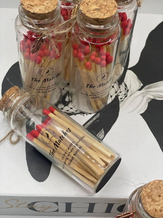 Red Head Matches – Glass bottle with Cork Top (25 Count)