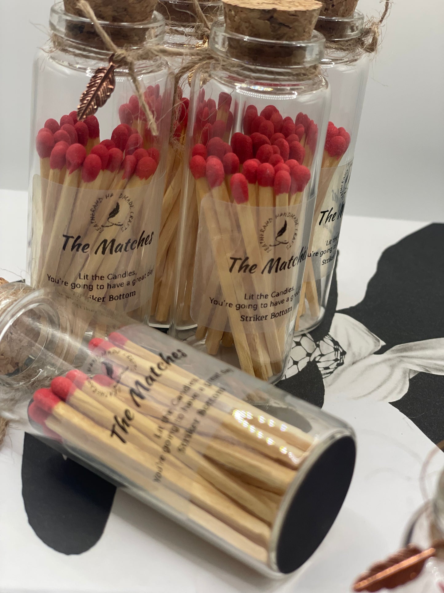 Red Head Matches – Glass bottle with Cork Top (25 Count)