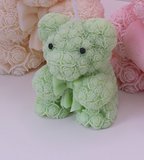 Mini Rose Bear Candle – Natural Soy Pillar Wax, Clean-Burning Gift Candle