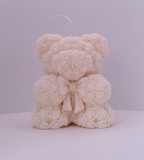 Rose Bear Candle Large (custom order)– 10 oz Pillar | Personalized Color & Fragranc