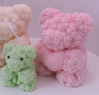 Rose Bear Candle Large (custom order)– 10 oz Pillar | Personalized Color & Fragranc